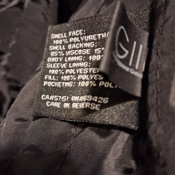 Men's Black Faux Leather Jacket with Striped Sleeves Size XL - Picture 11 of 16